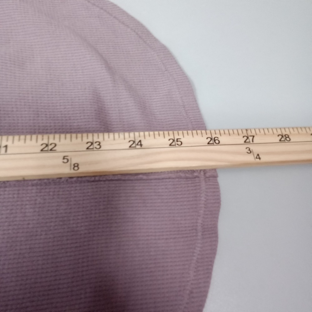 Calvin Klein Jeans Womens L Dusty Mauve Waffle Knit Thermal V-Neck Top Oversized - Picture 7 of 7